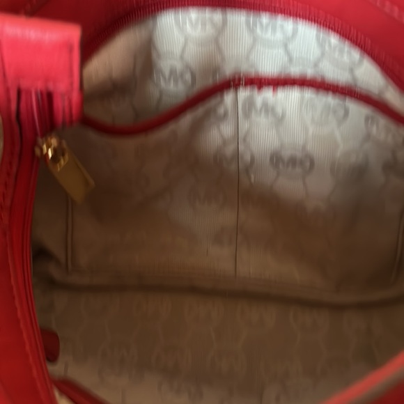Red leather Michael Kors bag in immaculate condition. - Picture 8 of 10